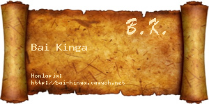 Bai Kinga névjegykártya