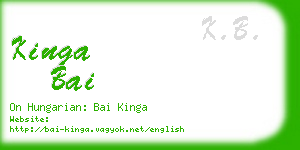 kinga bai business card